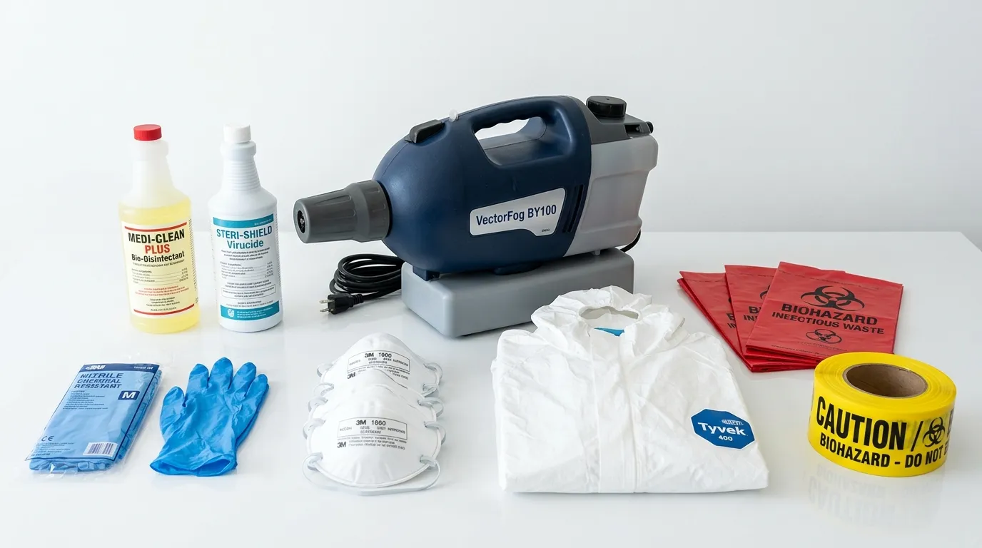 Professional biohazard remediation crew working in Woodstock